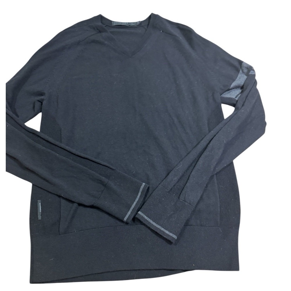 ICEBREAKER Black V‎ Neck Merino Long Sleeve Sweater Men's Medium